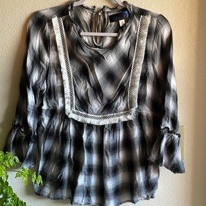 Black and white blouse